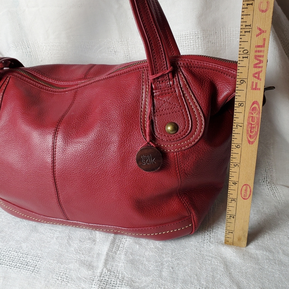 The Sak Red Pebble Leather Crossbody Shoulder Bag - Picture 4 of 12